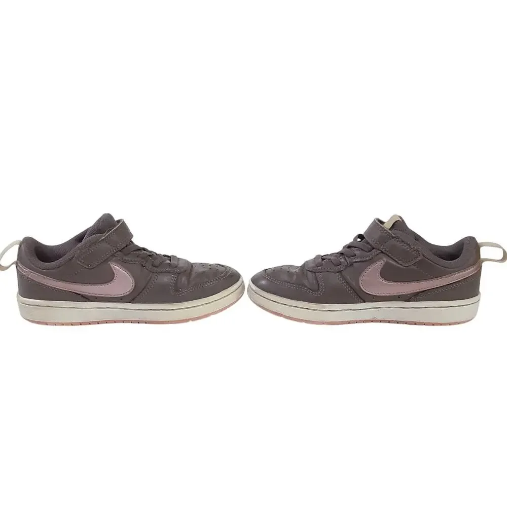 Nike Court Borough 2 Low Top Leather Sneakers Violet Purple Girls 13 Basketball